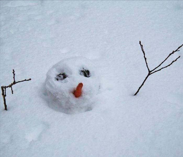 Snowman Burried in snow